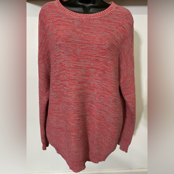 BDG coral & gray oatmeal sweater size S, crewneck oversized comfy, soft & cozy - Picture 7 of 9